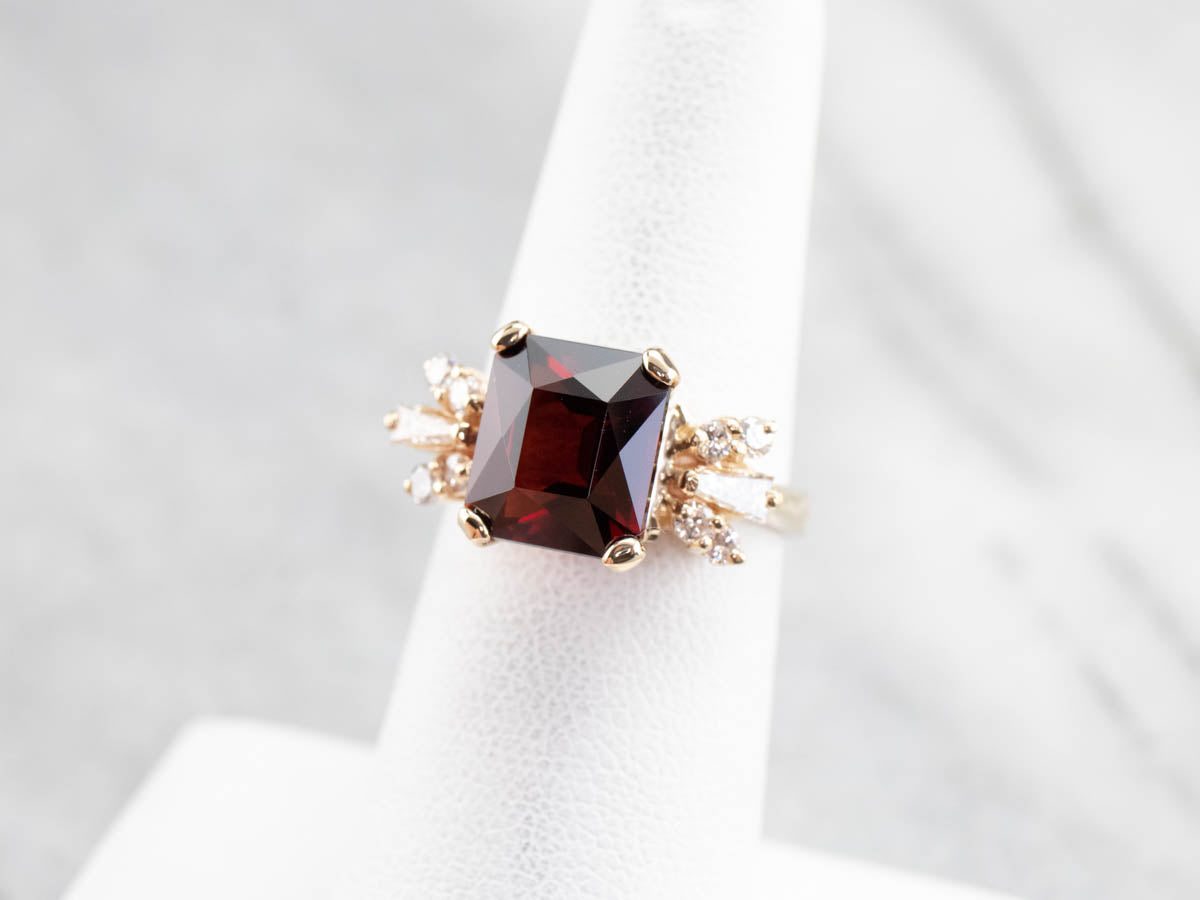 Vintage Garnet and Diamond Cocktail Ring