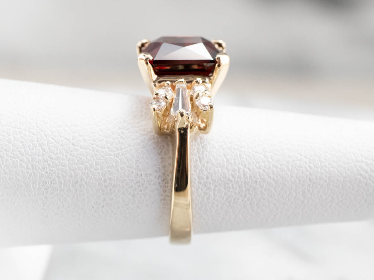 Vintage Garnet and Diamond Cocktail Ring