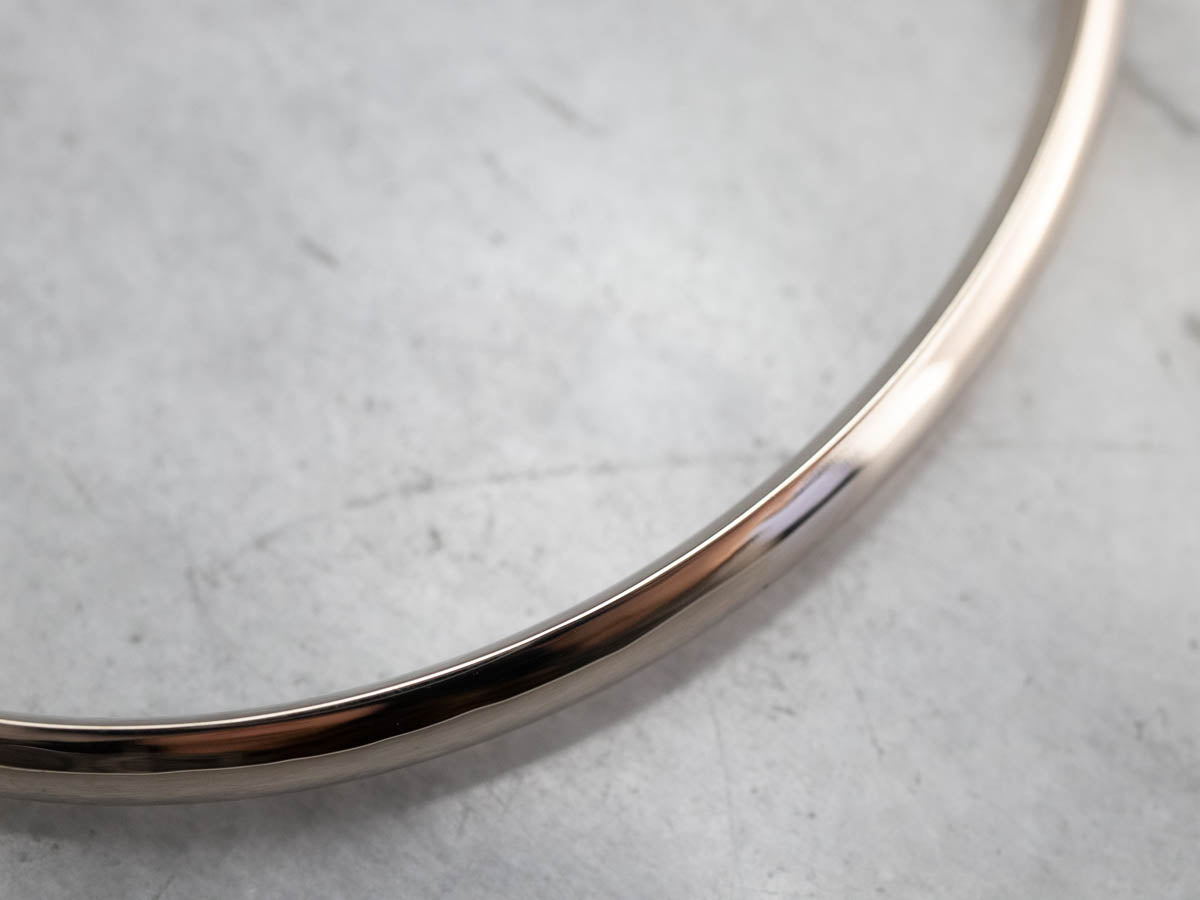Plain Hinged White Gold Bangle Bracelet