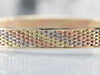 Multi Colored Gold Patterned Bangle Bracelet