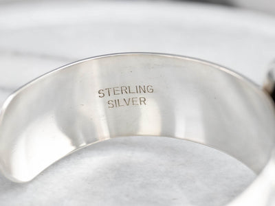 Malachite Sterling Silver Cuff Statement Bracelet