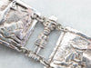 Peruvian Llama Silver Panel Bracelet
