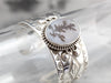 Dendritic Agate Silver Patterned Cuff Bracelet
