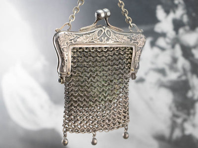 Crafting with Love a Beautiful Exclusive Hand Carved German Silver Purse/  Hand Bag / Evening Bag goes with Any Dress, Size : 8