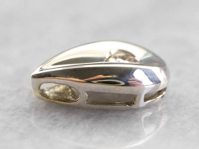 Teardrop Diamond Pendant in White Gold