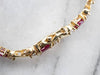 Synthetic Ruby and Diamond Tennis Bracelet