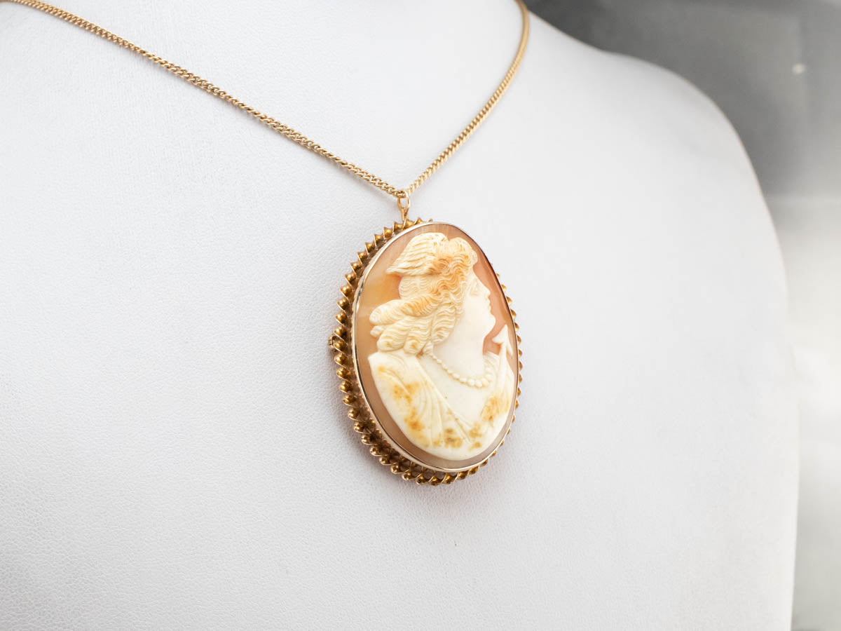 Greek Goddess Artemis Cameo Brooch or Pendant