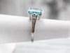 Blue Topaz White Gold Solitaire Ring