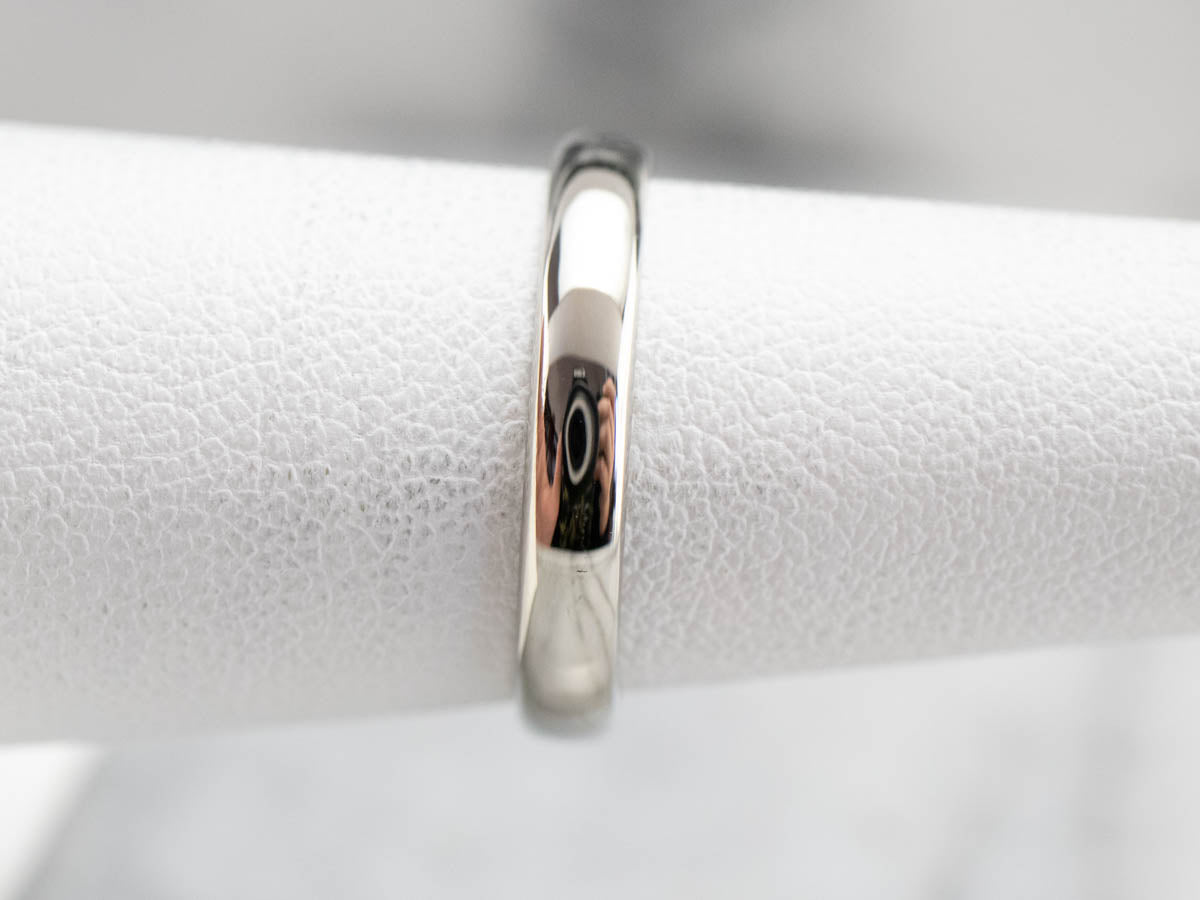 Plain White Gold Wedding Band