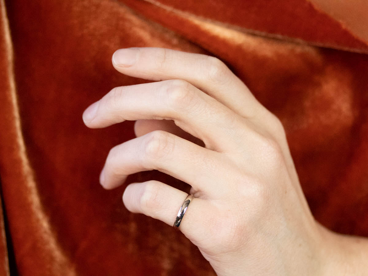 Plain White Gold Wedding Band