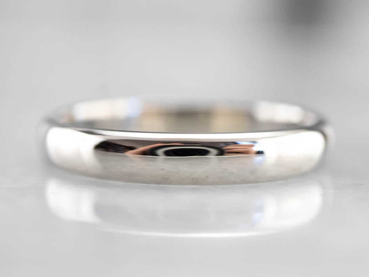 Plain White Gold Wedding Band
