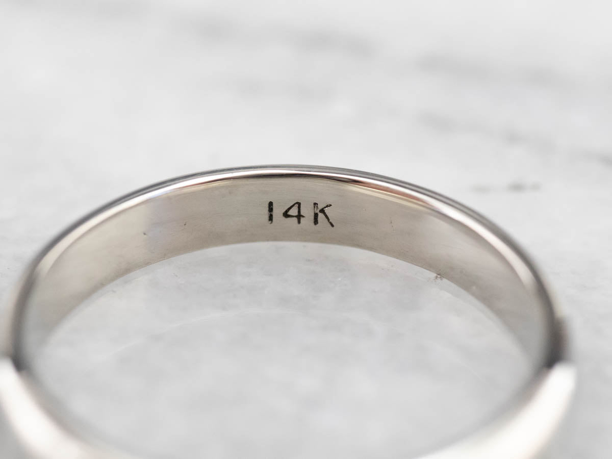 Plain White Gold Wedding Band