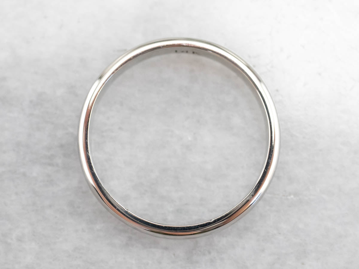 Plain White Gold Wedding Band