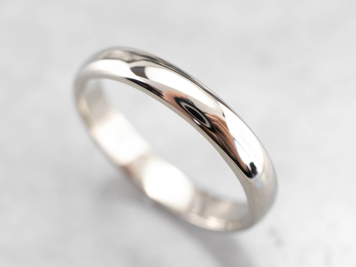 Plain White Gold Wedding Band