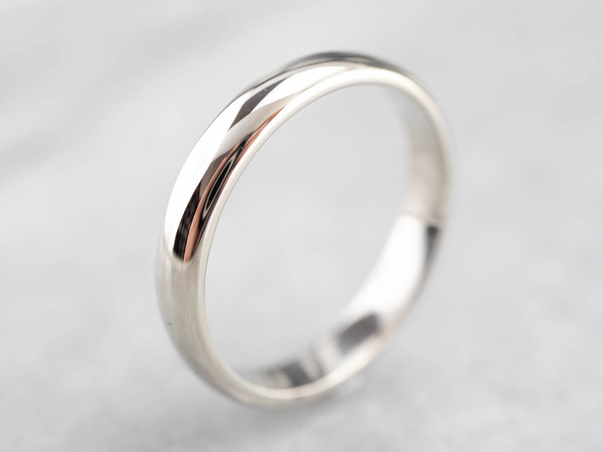 Plain White Gold Wedding Band