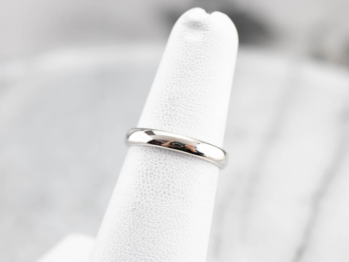 Plain White Gold Wedding Band