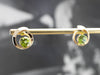 Modernist Peridot Spiral Gold Stud Earrings