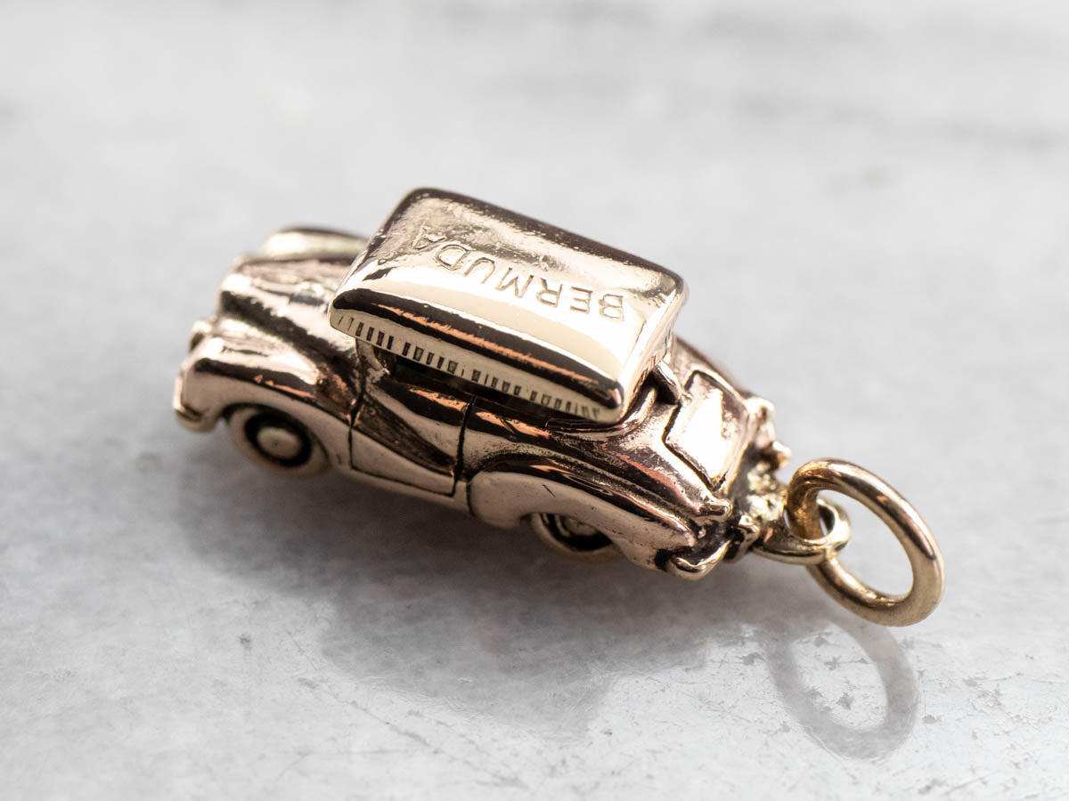 Bermuda Vintage Gold Car Charm