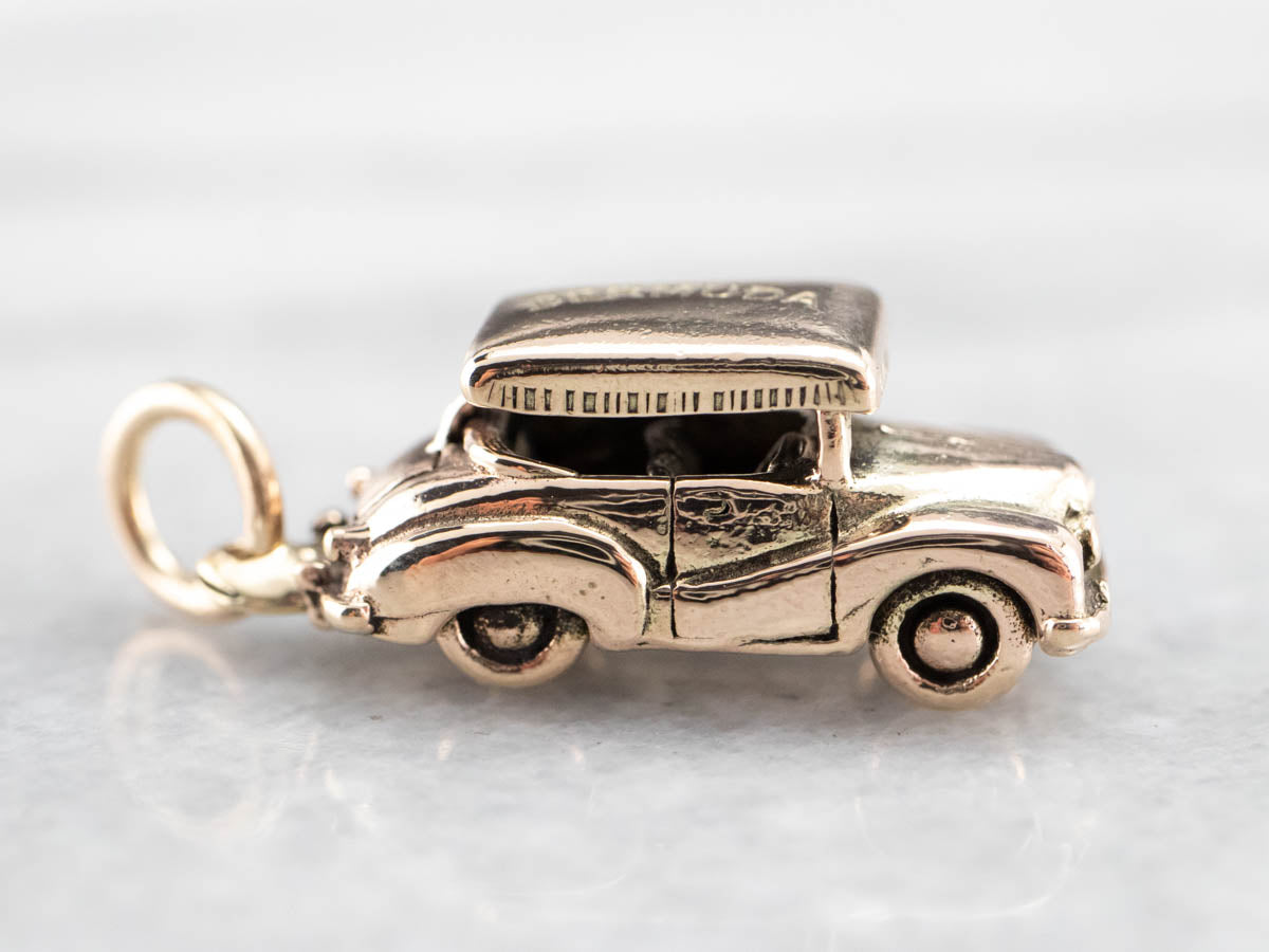 Bermuda Vintage Gold Car Charm