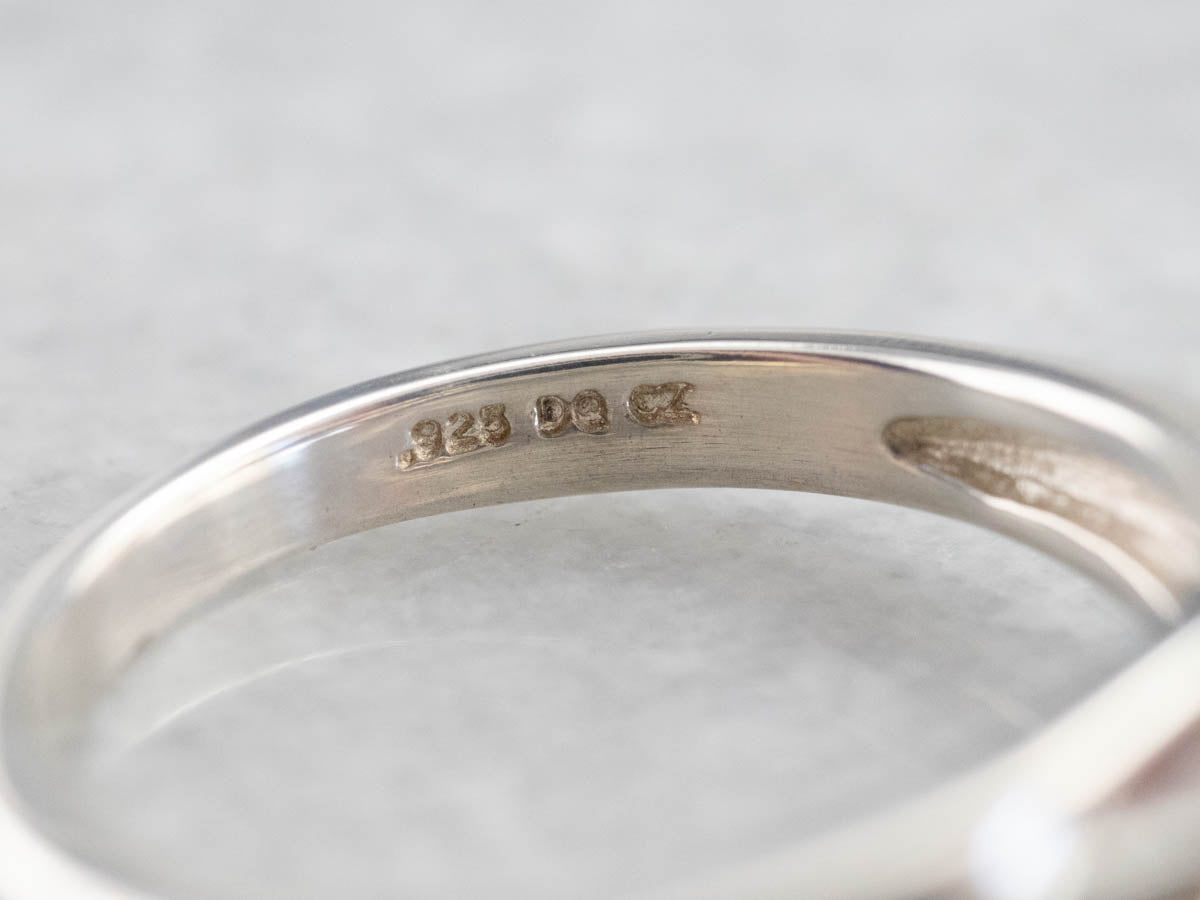 Sterling Silver Garnet Solitaire Ring