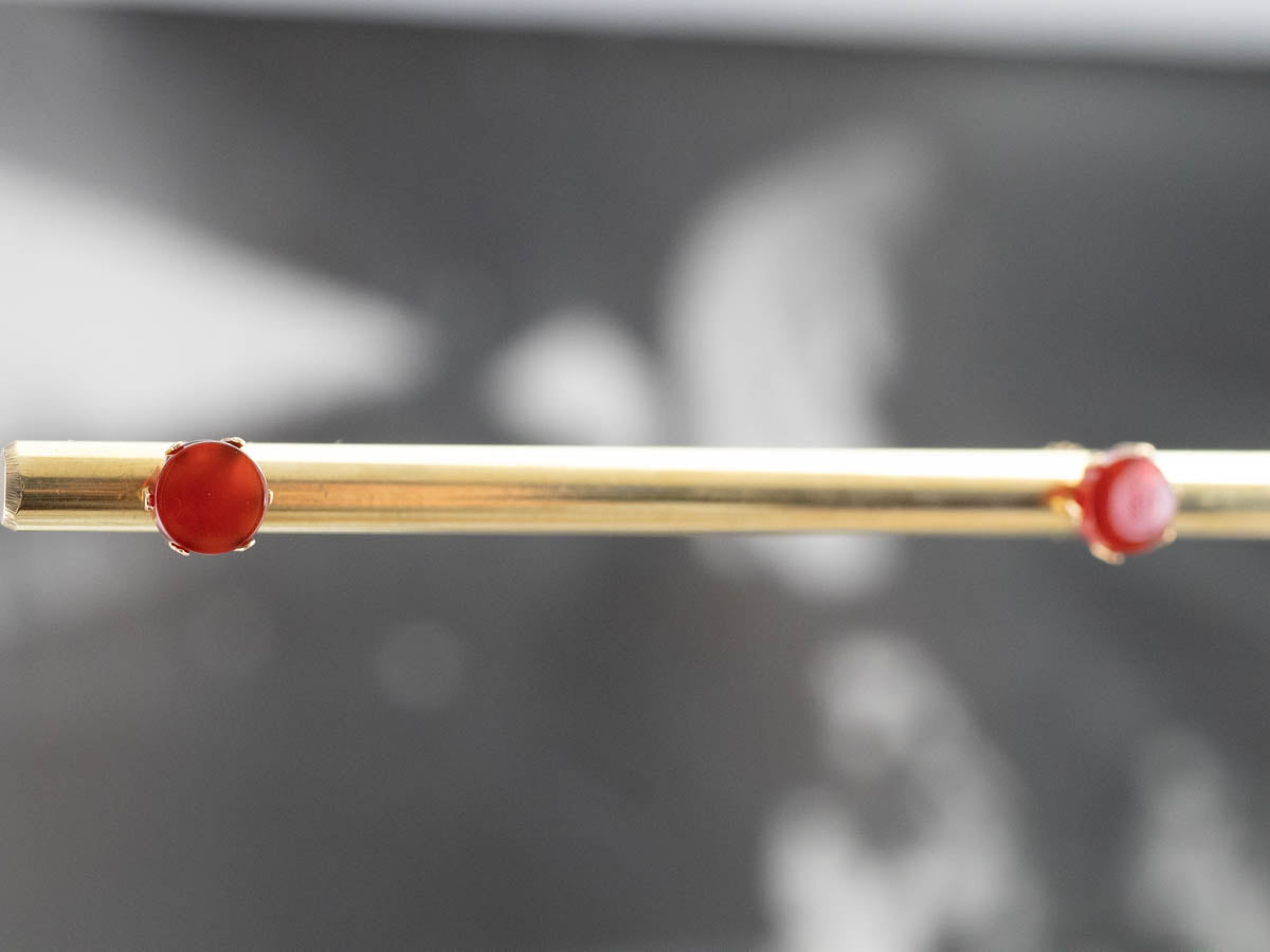 Mid Century Carnelian Stud Earrings