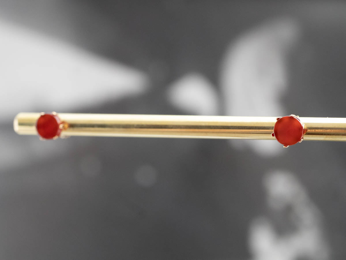 Mid Century Carnelian Stud Earrings
