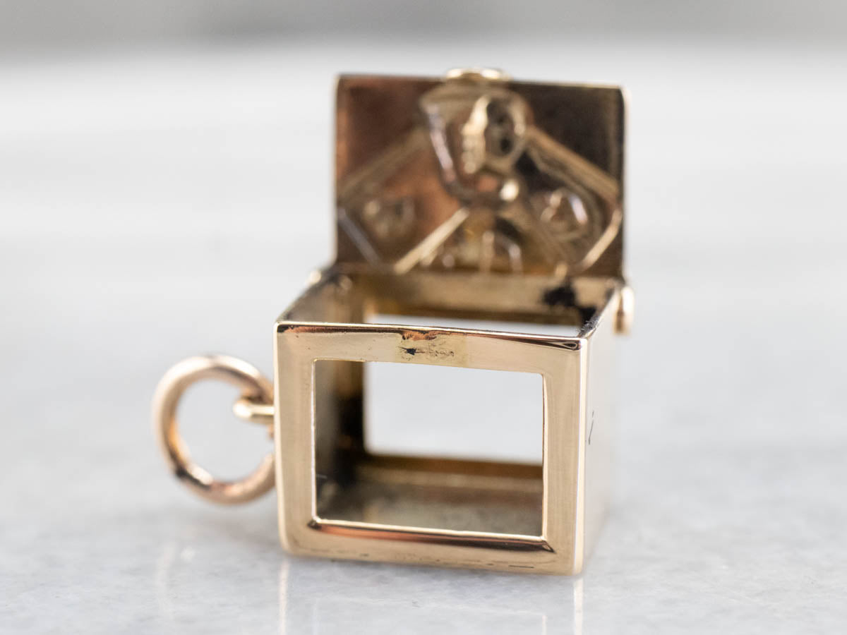 Vintage Enamel Card Box Gold Gambler's Charm