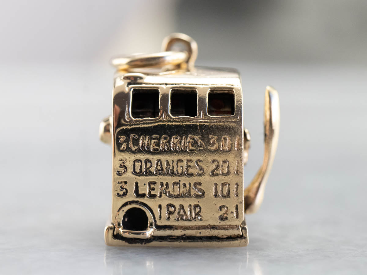 Vintage Working Slot Machine Gold Gambler's Charm