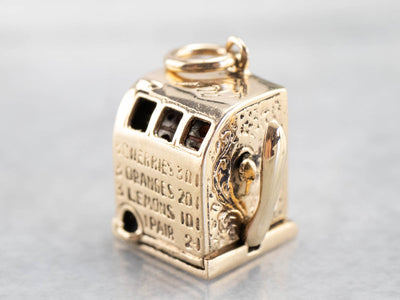 Vintage Working Slot Machine Gold Gambler's Charm