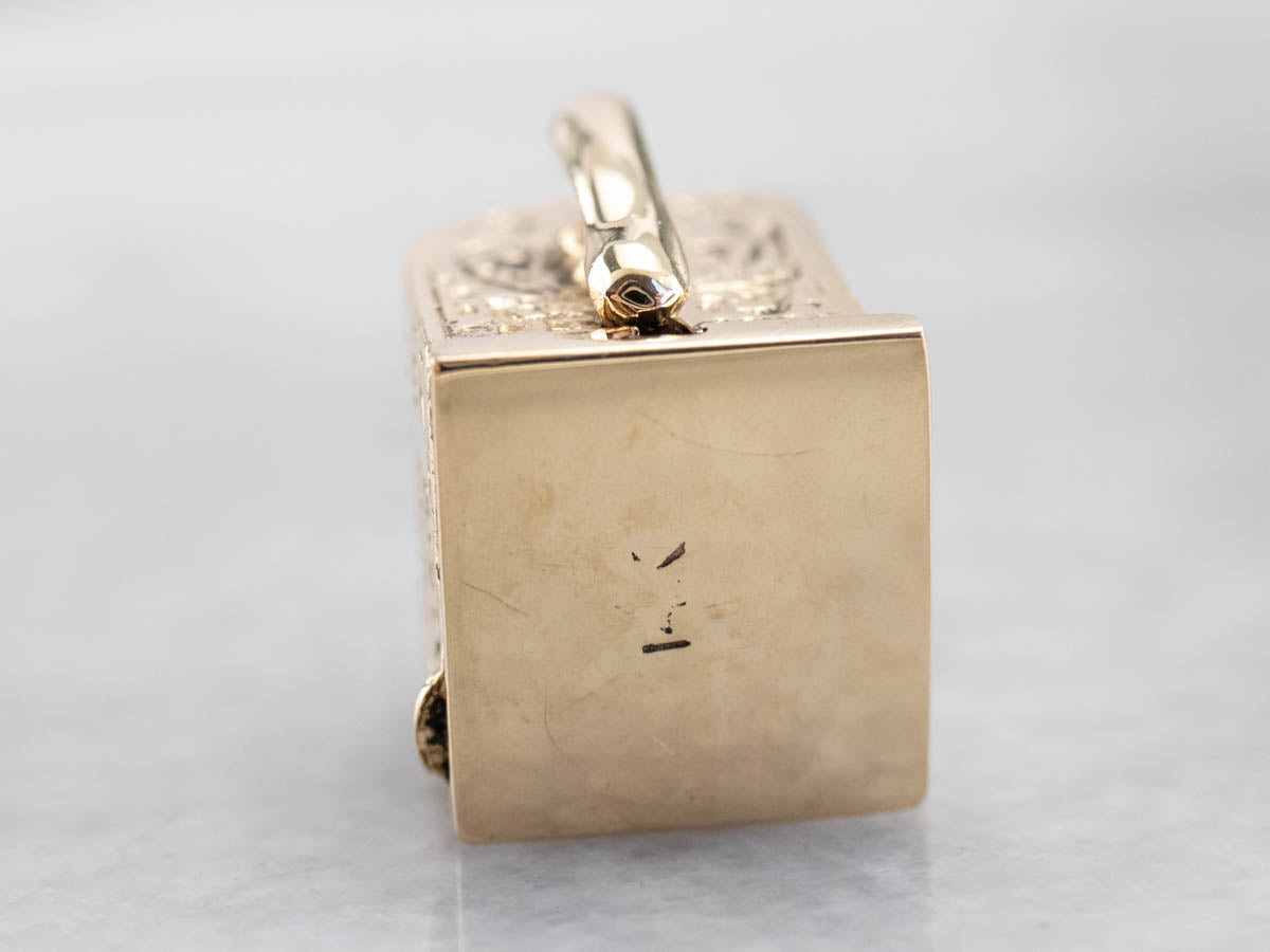 Vintage Working Slot Machine Gold Gambler's Charm