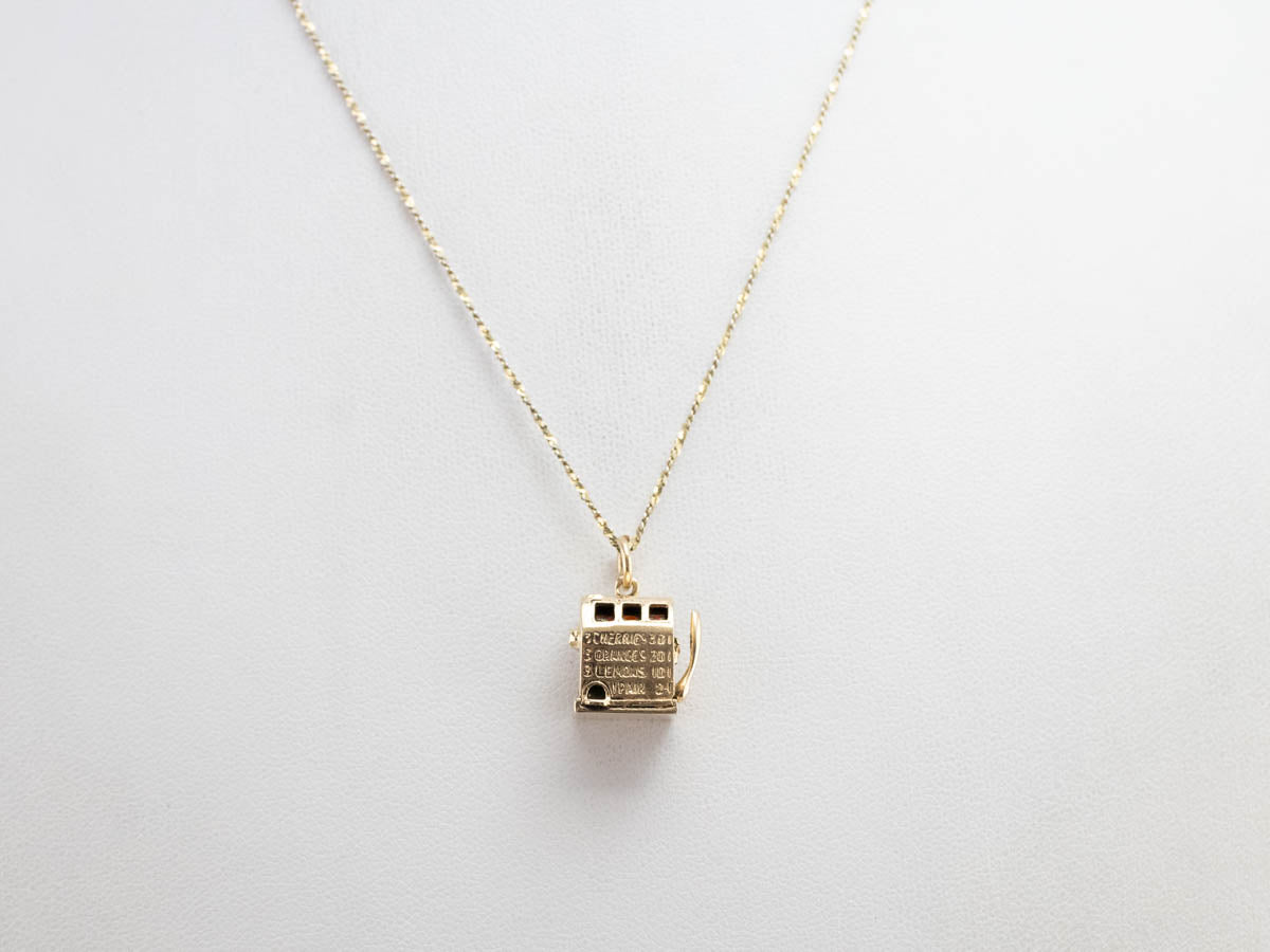 Vintage Working Slot Machine Gold Gambler's Charm