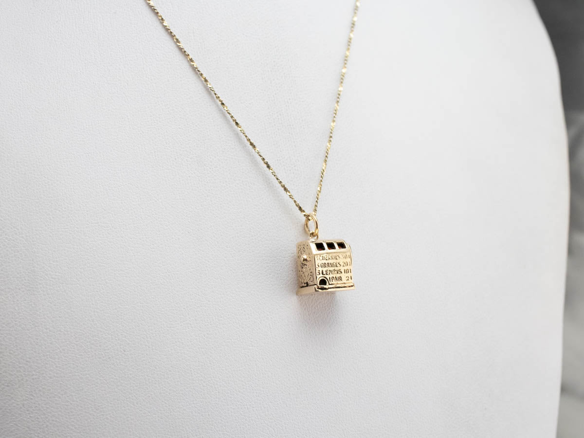 Vintage Working Slot Machine Gold Gambler's Charm