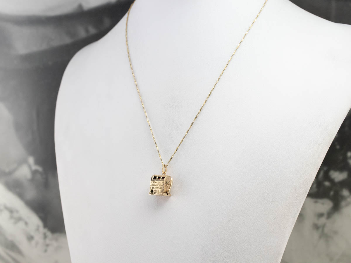 Vintage Working Slot Machine Gold Gambler's Charm