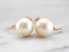 Vintage Pearl Gold Screw Back Earrings