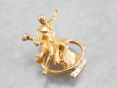 Vintage Olympian God Gold Charm or Pendant