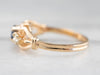 Ornate Sapphire Diamond Gold Engagement Ring