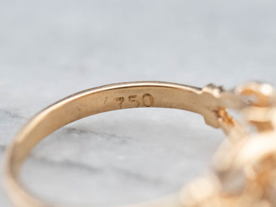 Ornate Sapphire Diamond Gold Engagement Ring