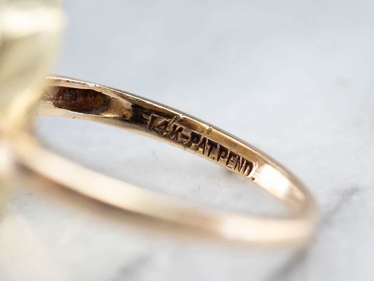 Antique Old Mine Cut Diamond Masonic Ring