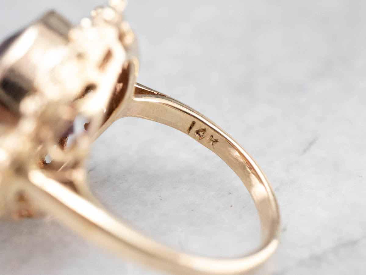 Mid Century Rhodolite Garnet Ring