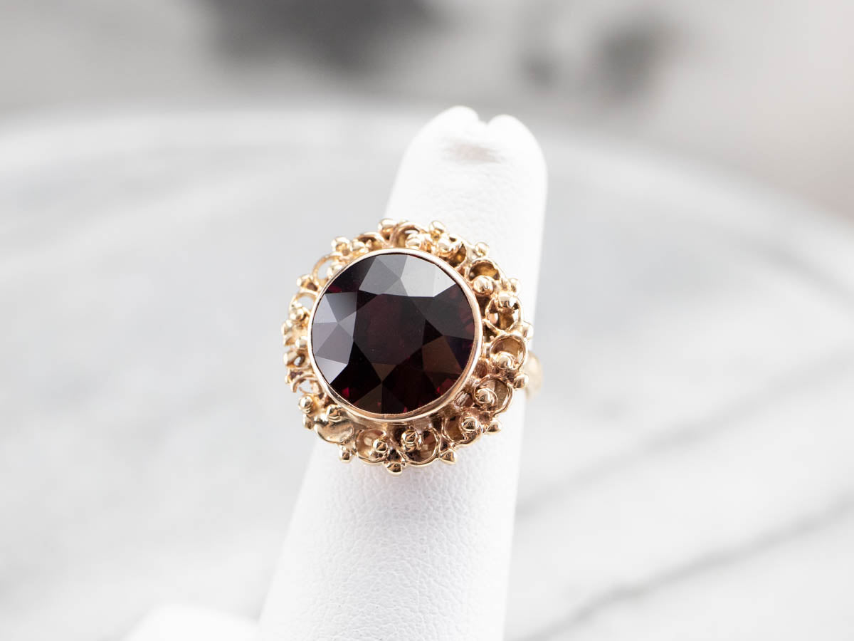 Mid Century Rhodolite Garnet Ring