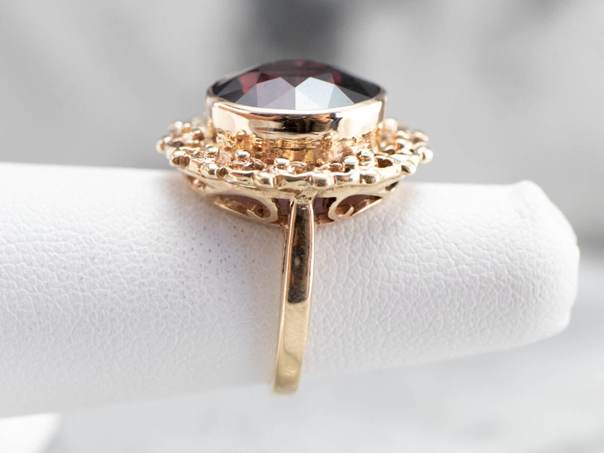 Mid Century Rhodolite Garnet Ring