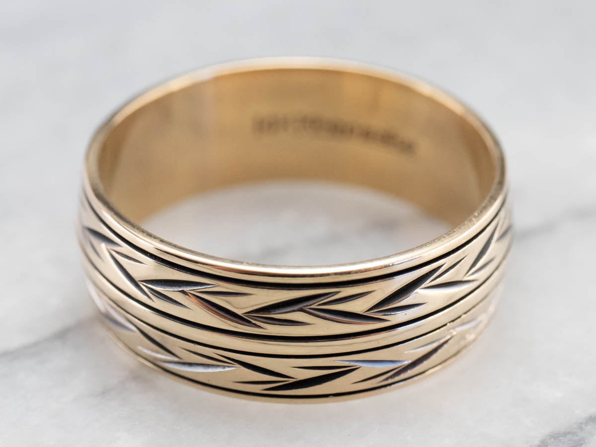 Bold Wheat Pattern Keepsake Band