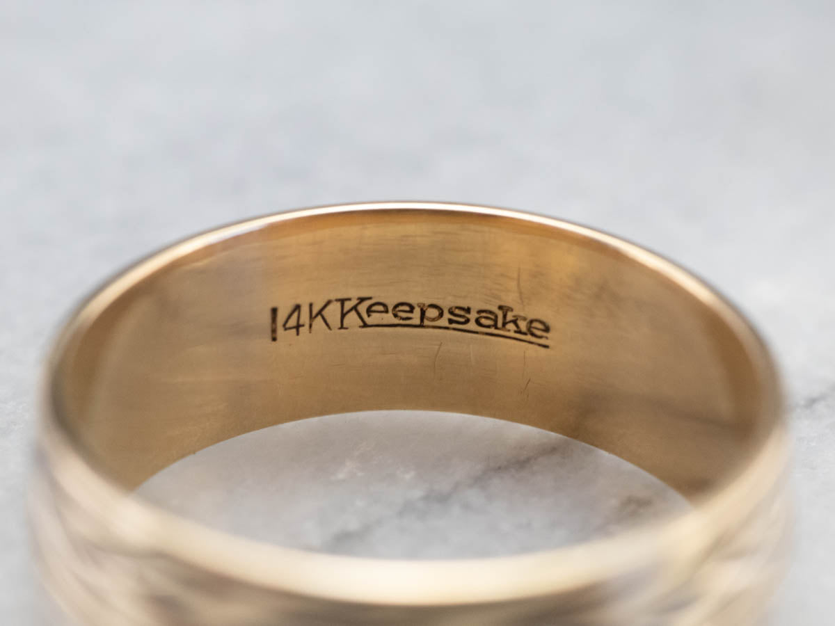 Bold Wheat Pattern Keepsake Band