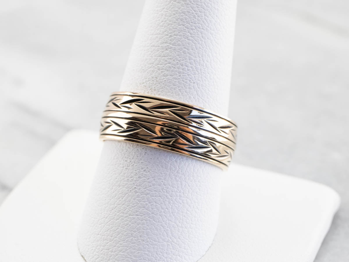 Bold Wheat Pattern Keepsake Band