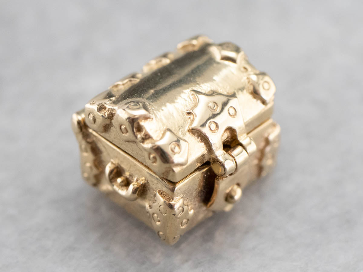 Demantoid Garnet Golden Treasure Chest Charm