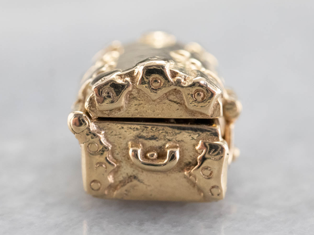 Demantoid Garnet Golden Treasure Chest Charm