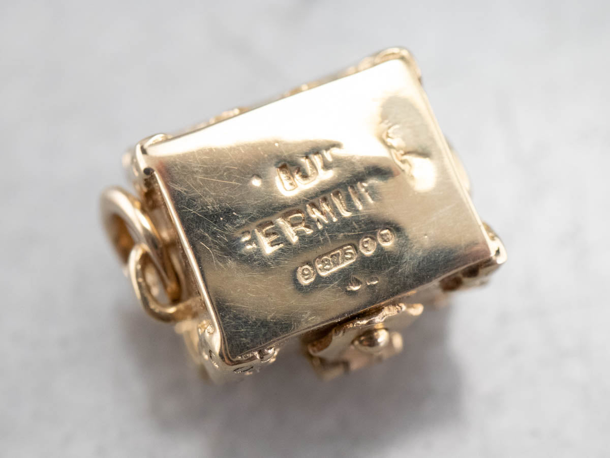 Demantoid Garnet Golden Treasure Chest Charm