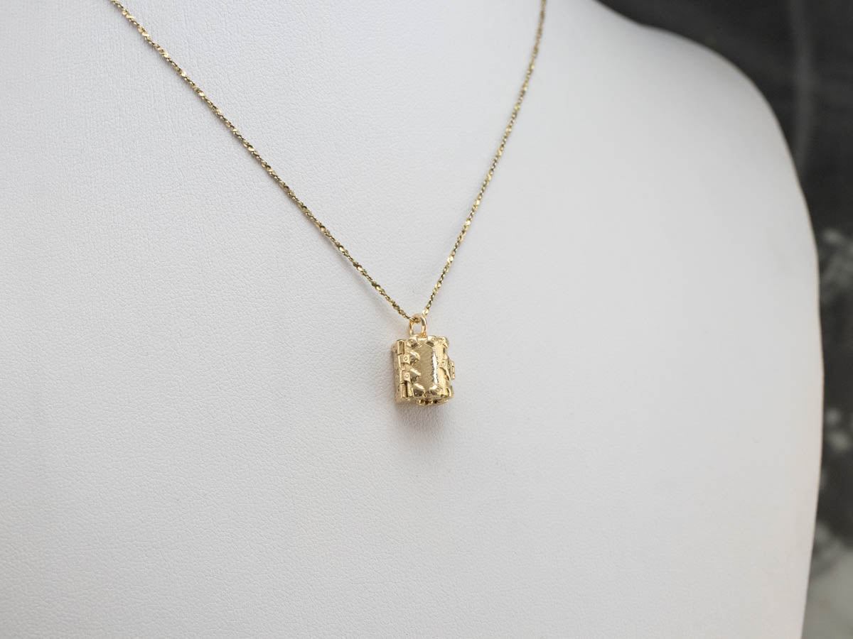 Demantoid Garnet Golden Treasure Chest Charm