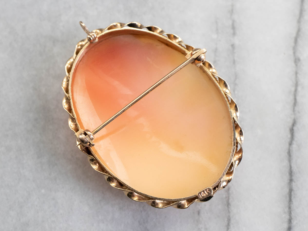 Large Retro Era Cameo Brooch