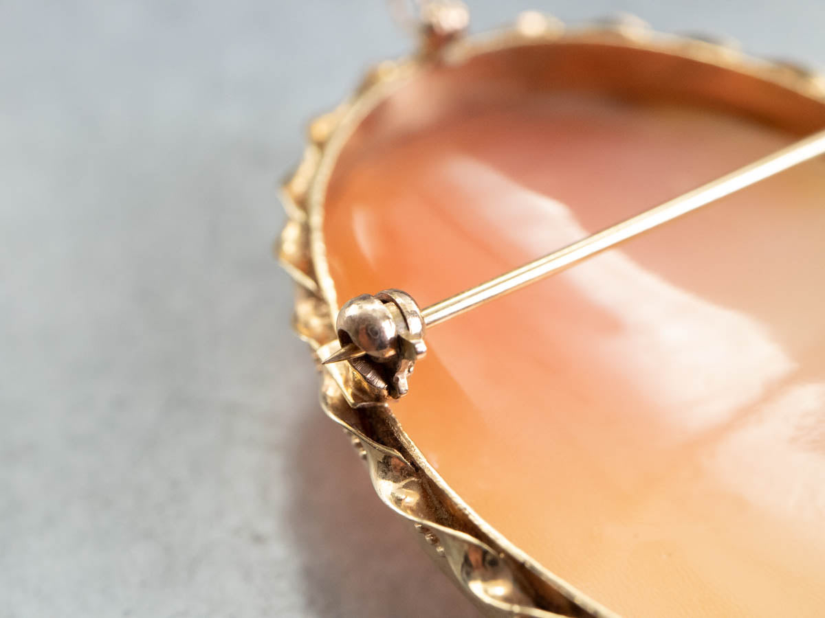 Large Retro Era Cameo Brooch